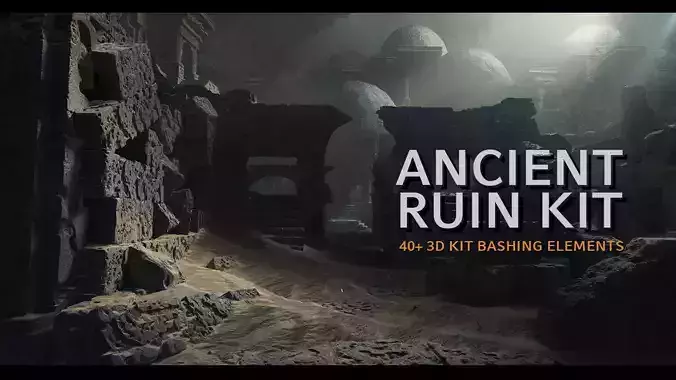 Ancient Ruin Kit - 40 plus Elements 3D model