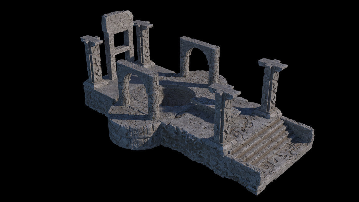 Ancient Ruin Kit - 40 plus Elements 3D model_4