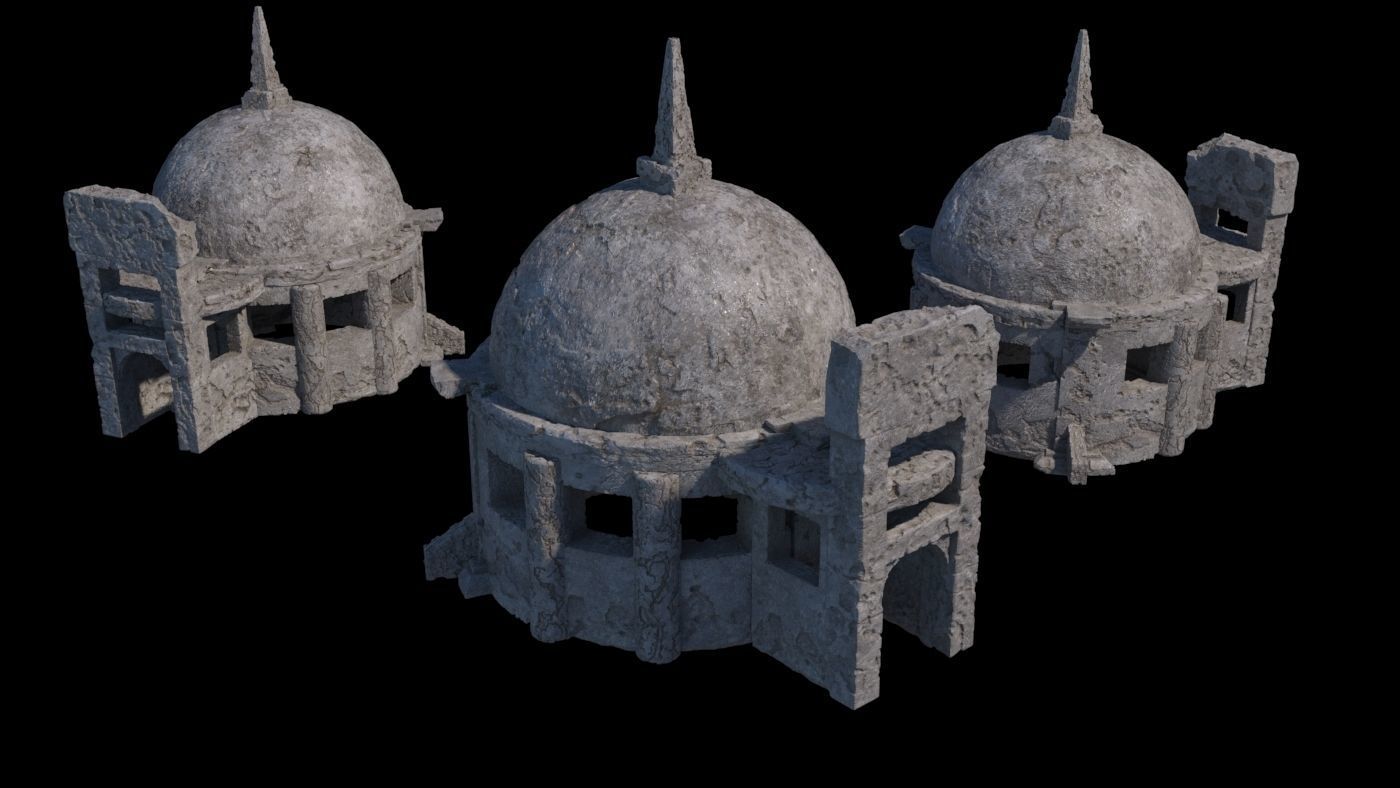Ancient Ruin Kit - 40 plus Elements 3D model_6