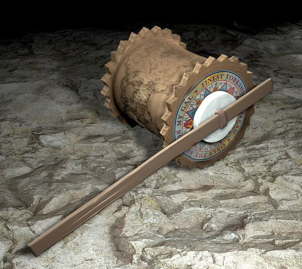 Cotton reel tractor toy 3D model