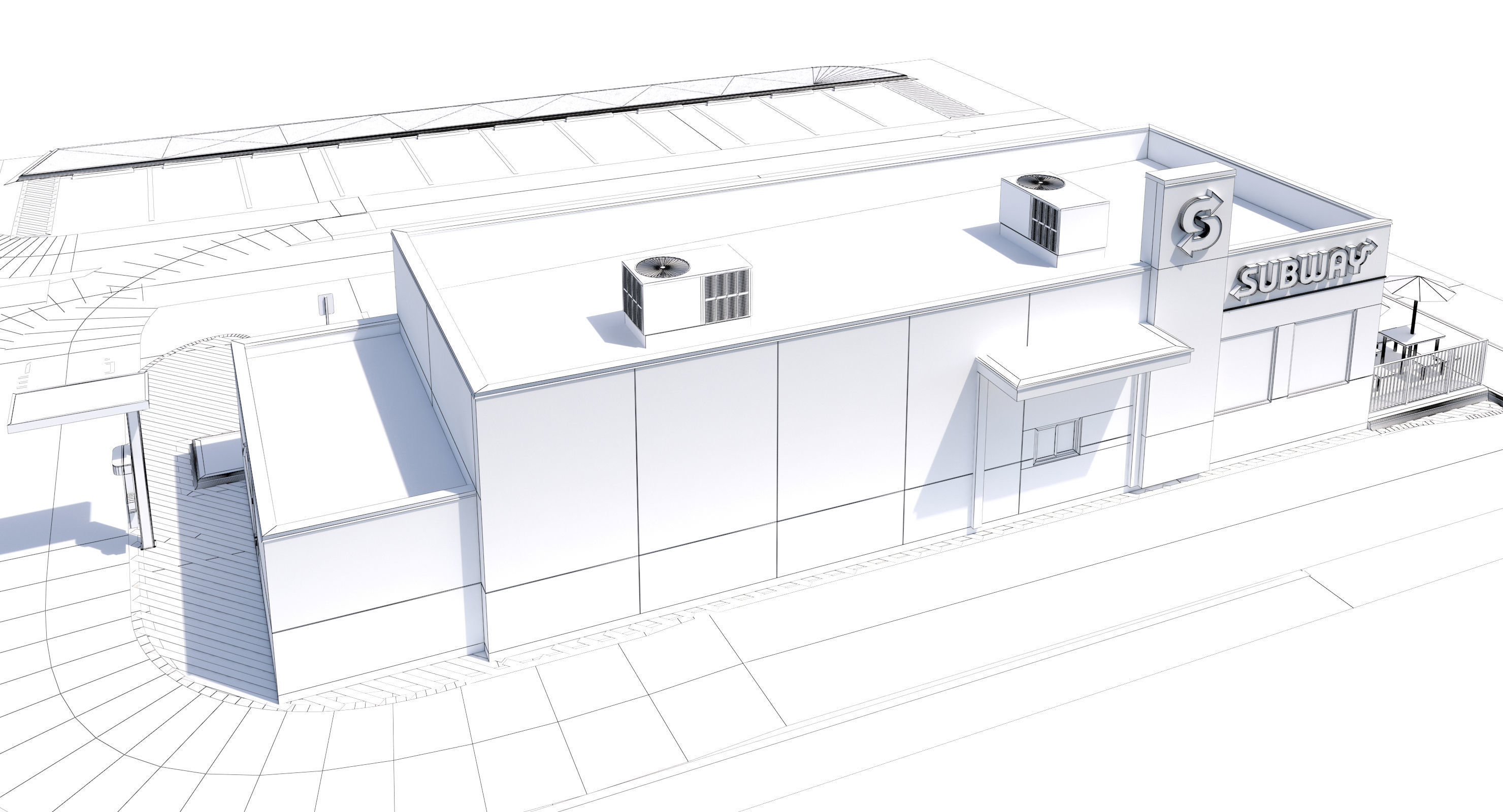 Retail-023 Subway With Site 3D model_26