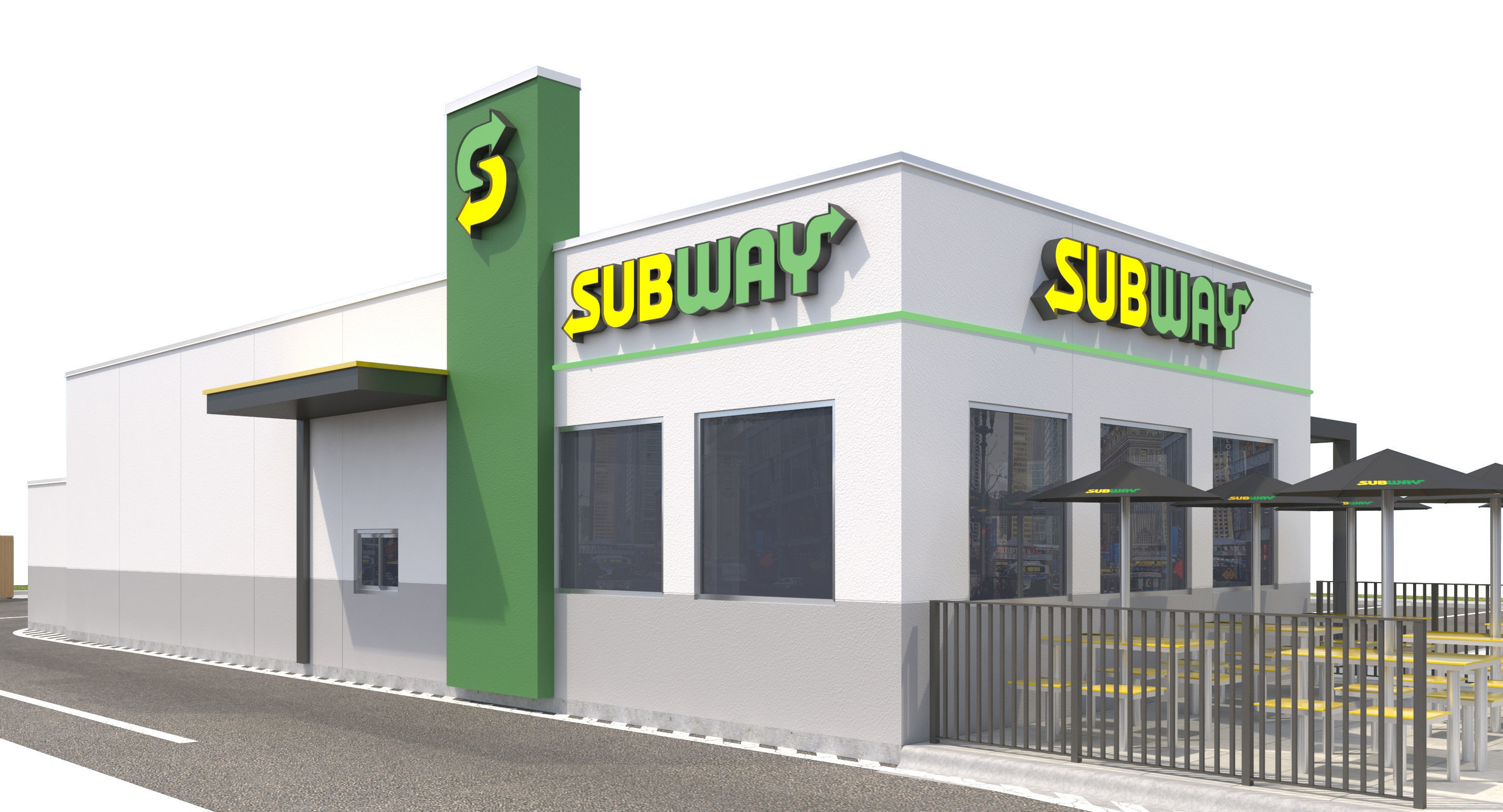 Retail-023 Subway With Site 3D model_7