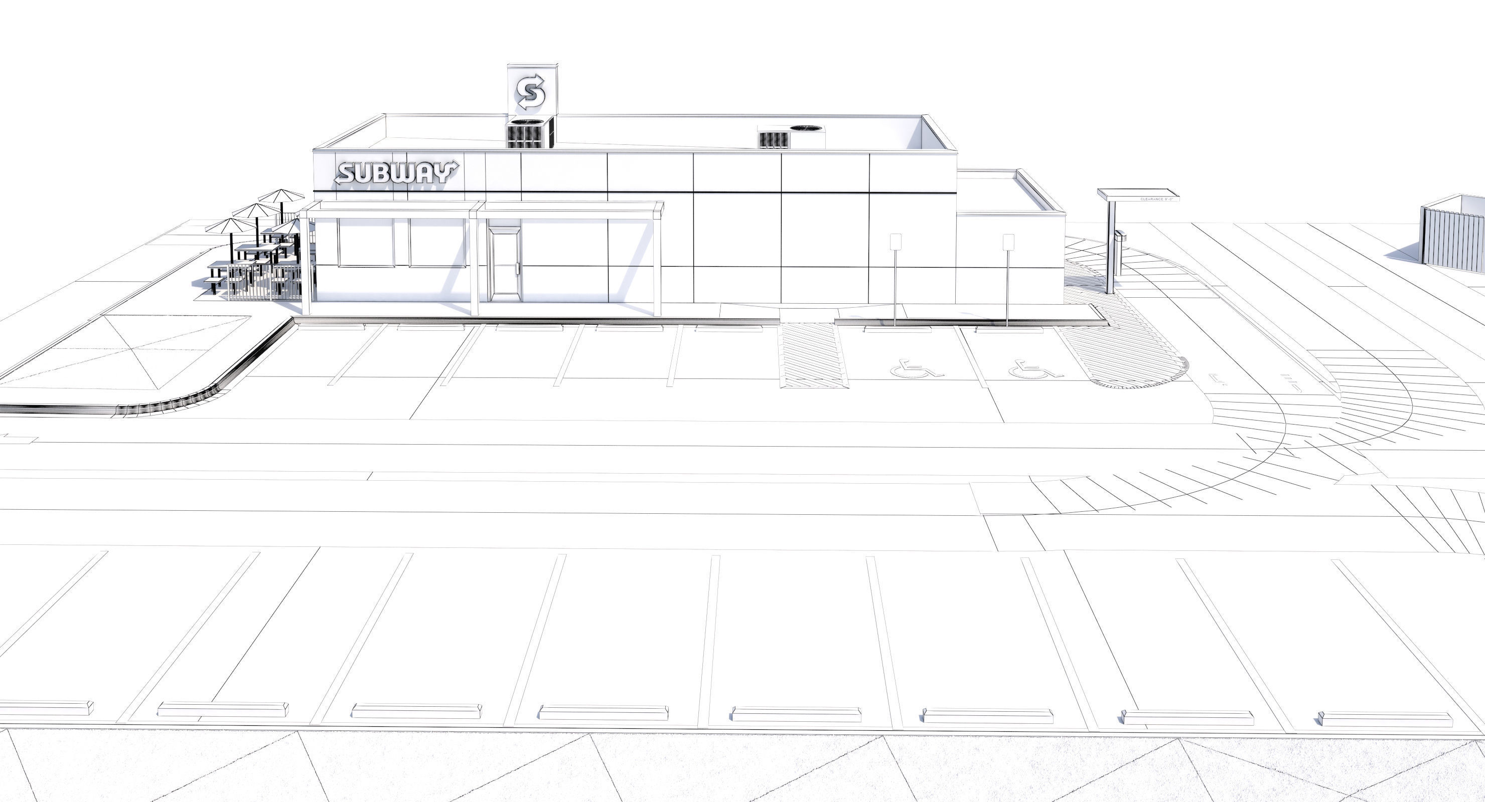 Retail-023 Subway With Site 3D model_28