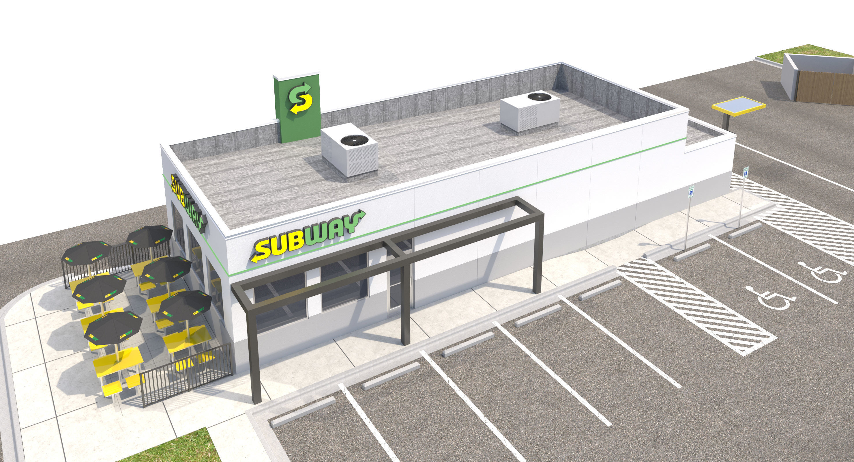 Retail-023 Subway With Site 3D model_9