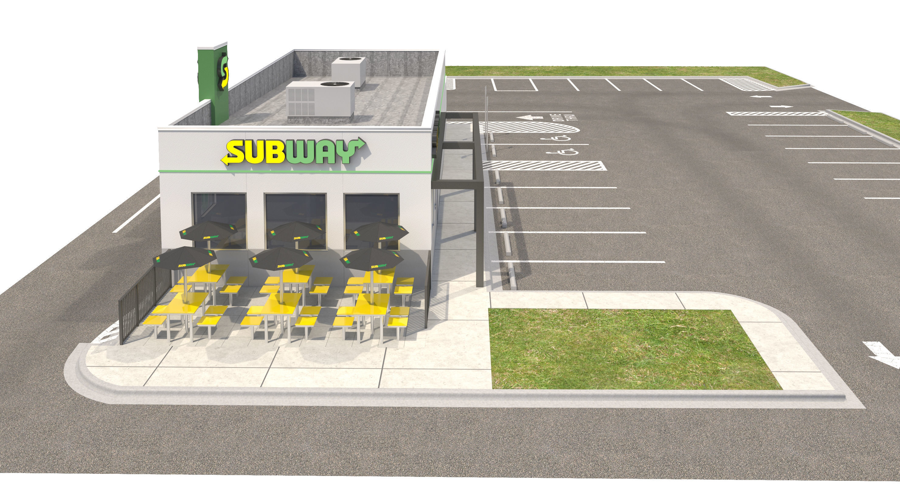 Retail-023 Subway With Site 3D model_16