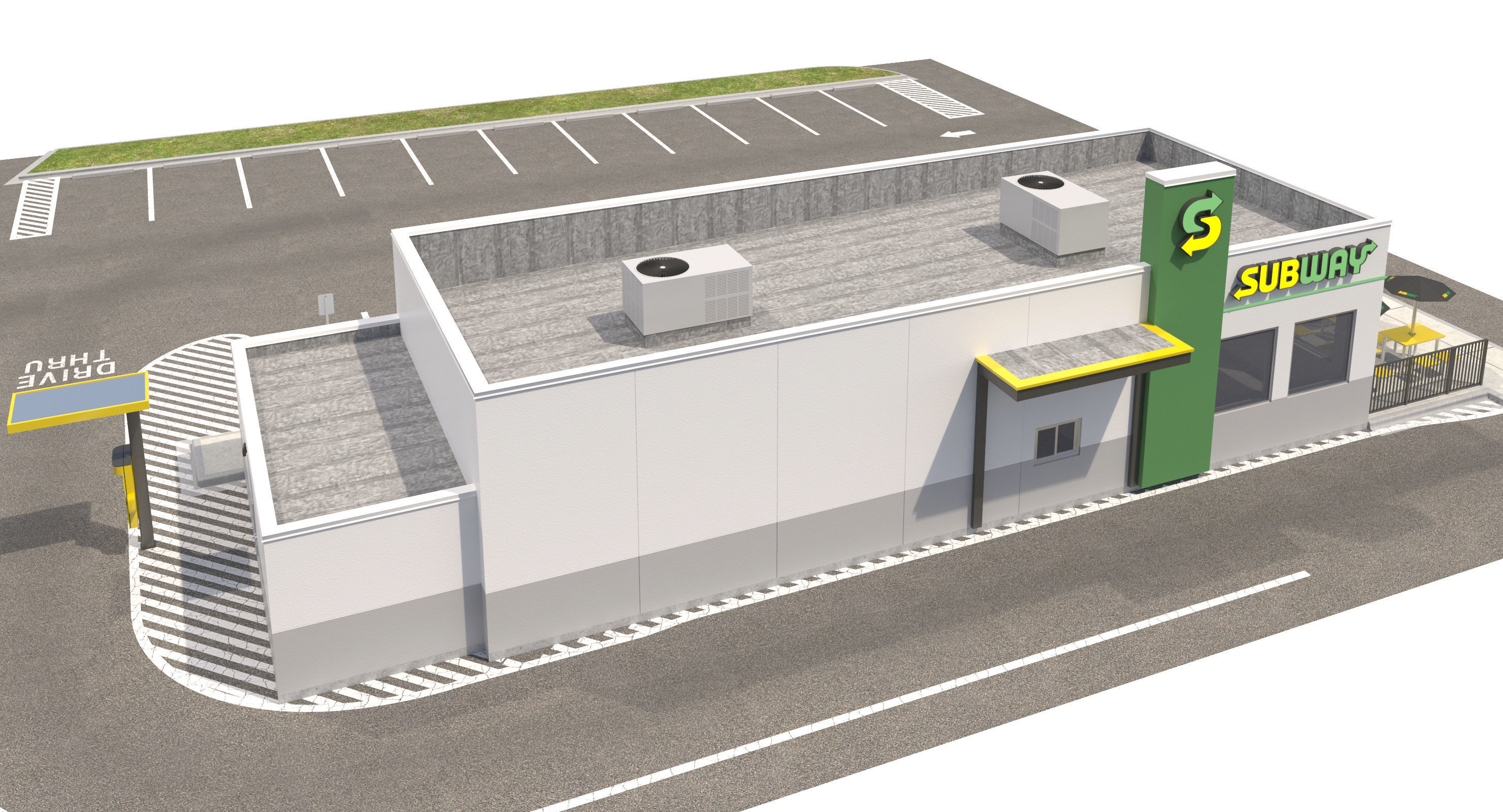 Retail-023 Subway With Site 3D model_8