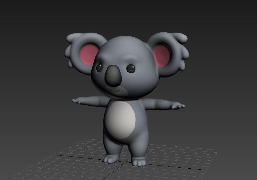 Koala cartoon bear 3D model_7