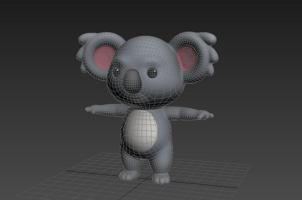 Koala cartoon bear 3D model_8