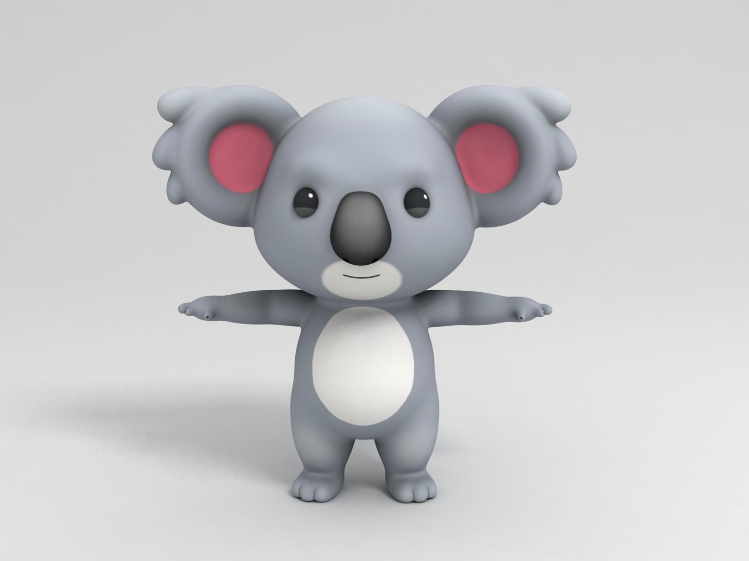 Koala cartoon bear 3D model_2