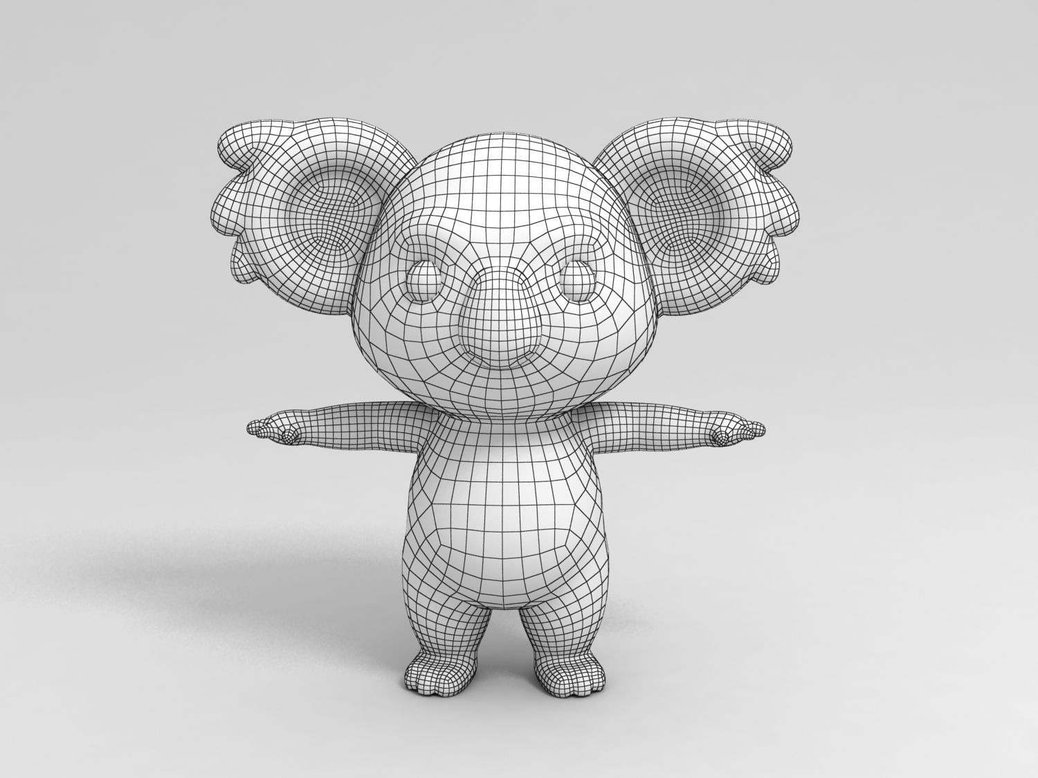 Koala cartoon bear 3D model_6