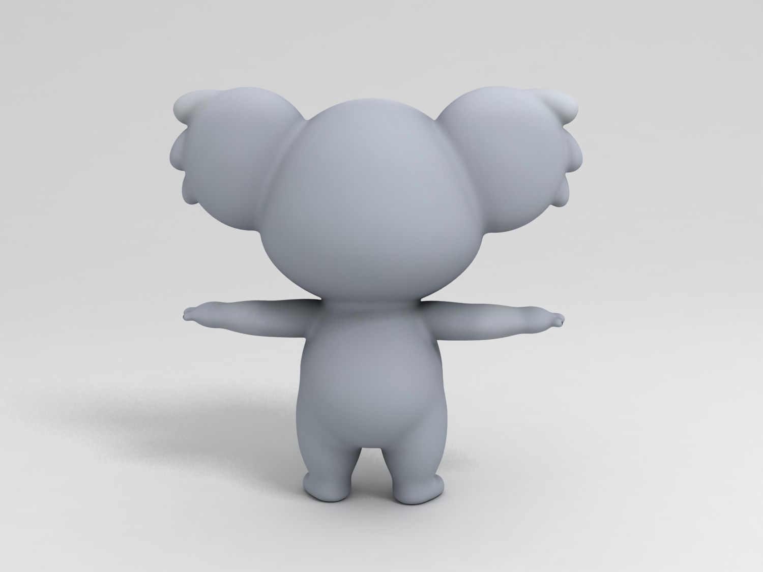 Koala cartoon bear 3D model_4