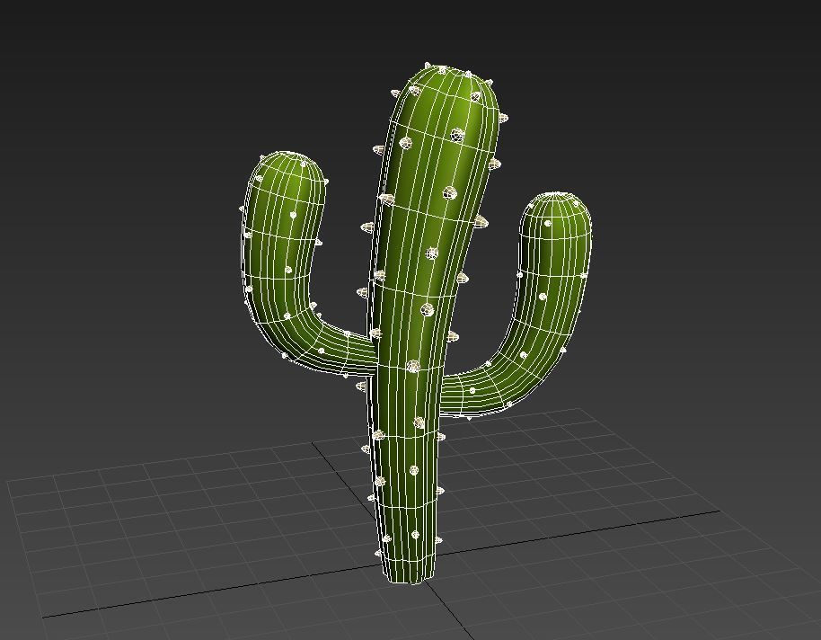 Cartoon Cactus 3D model_5