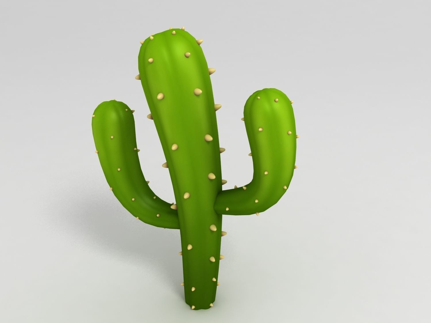 Cartoon Cactus 3D model_2