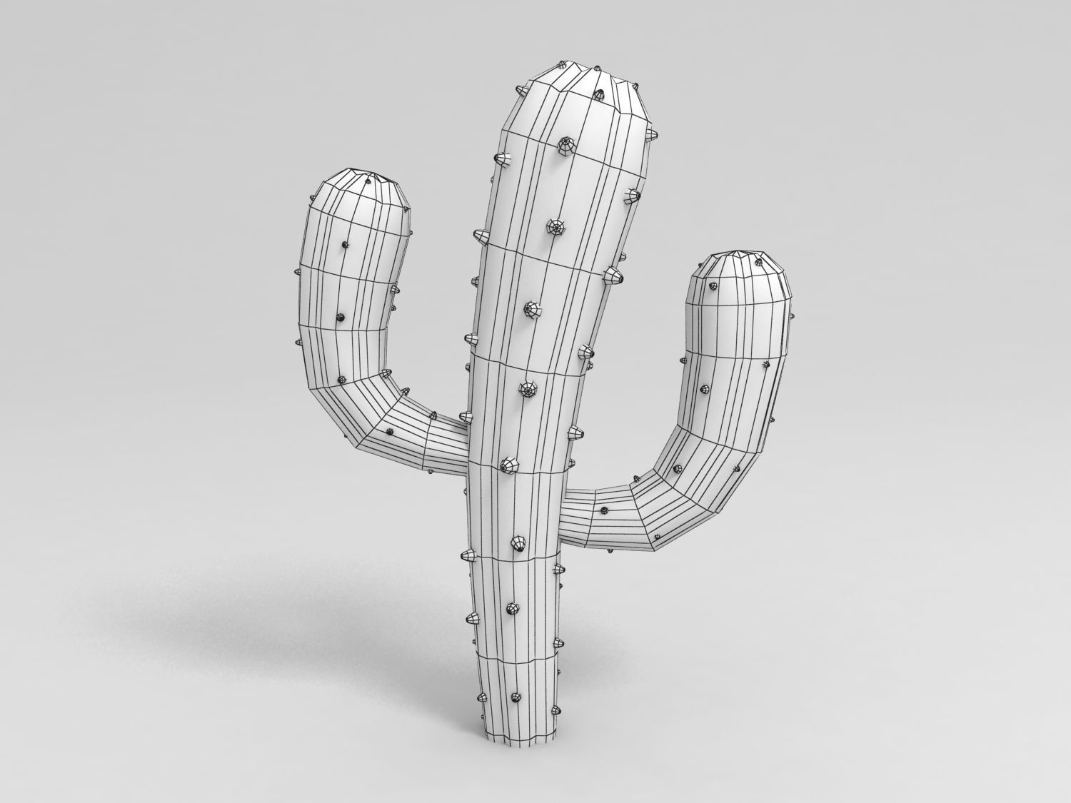 Cartoon Cactus 3D model_4