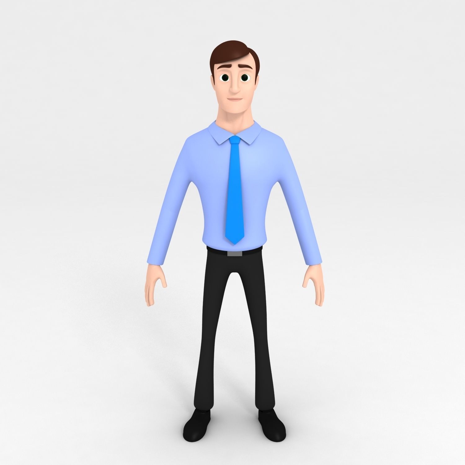Cartoon Office Man model 3D model_2