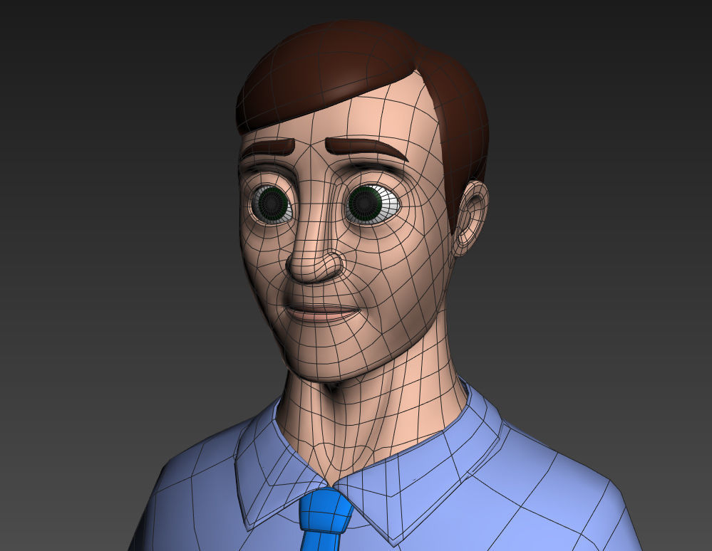 Cartoon Office Man model 3D model_13