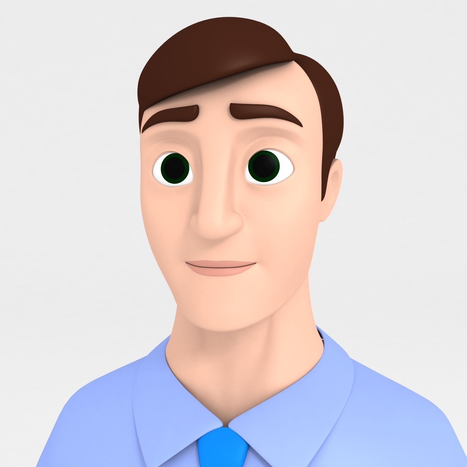 Cartoon Office Man model 3D model_5