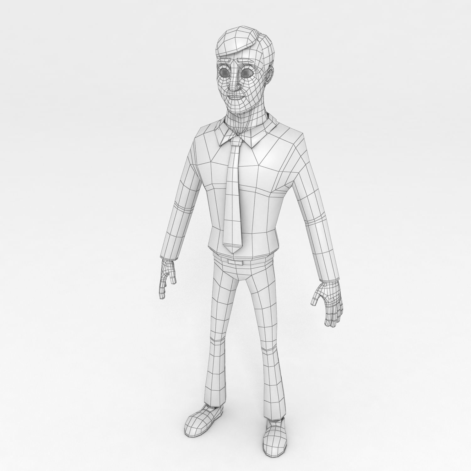 Cartoon Office Man model 3D model_8