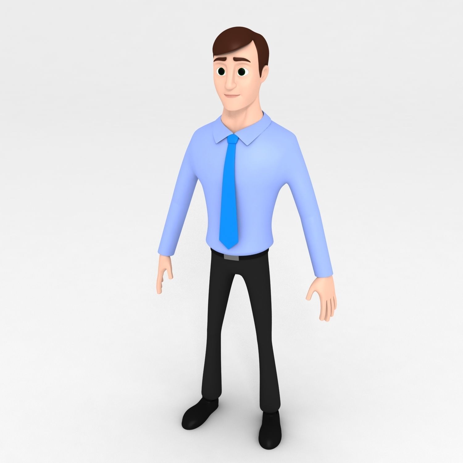Cartoon Office Man model 3D model_1