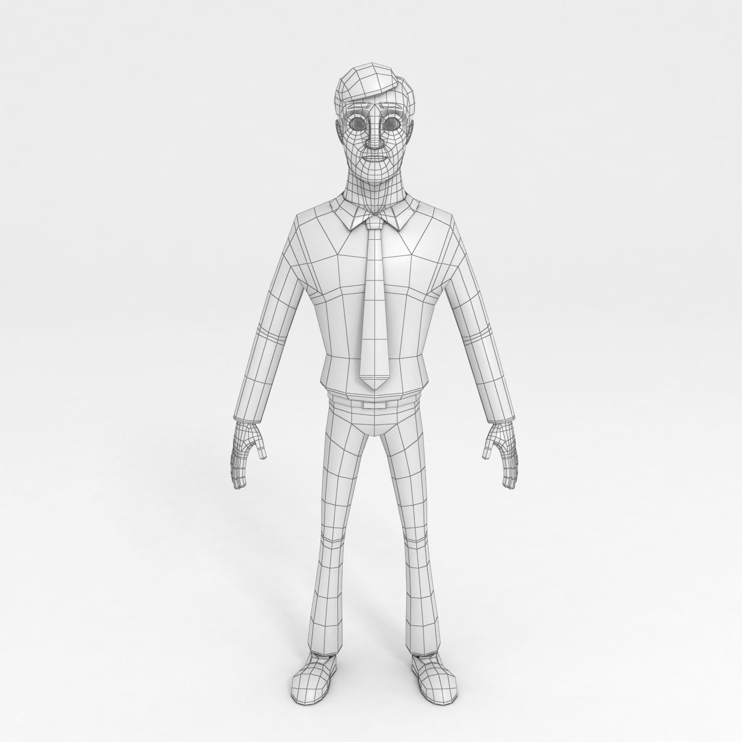 Cartoon Office Man model 3D model_9
