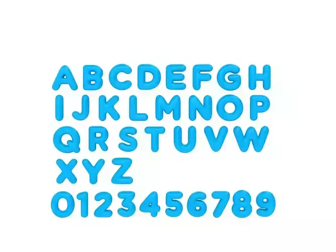 3D Cartoon Alphabet 3D model