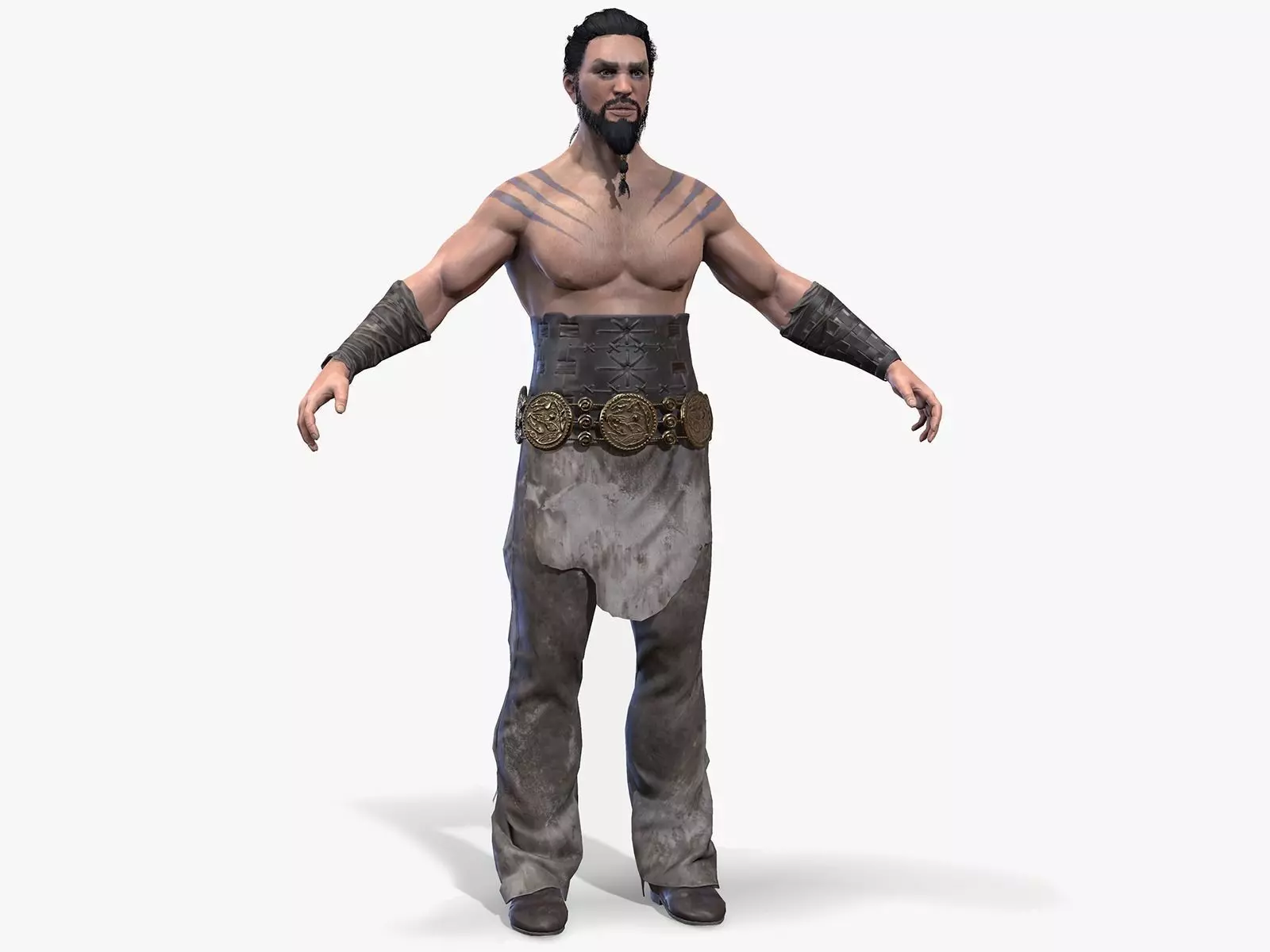 Game ready Khal Drogo Low-poly 3D model_0