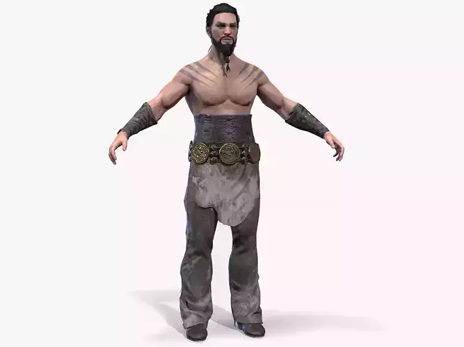 Game ready Khal Drogo Low-poly 3D model