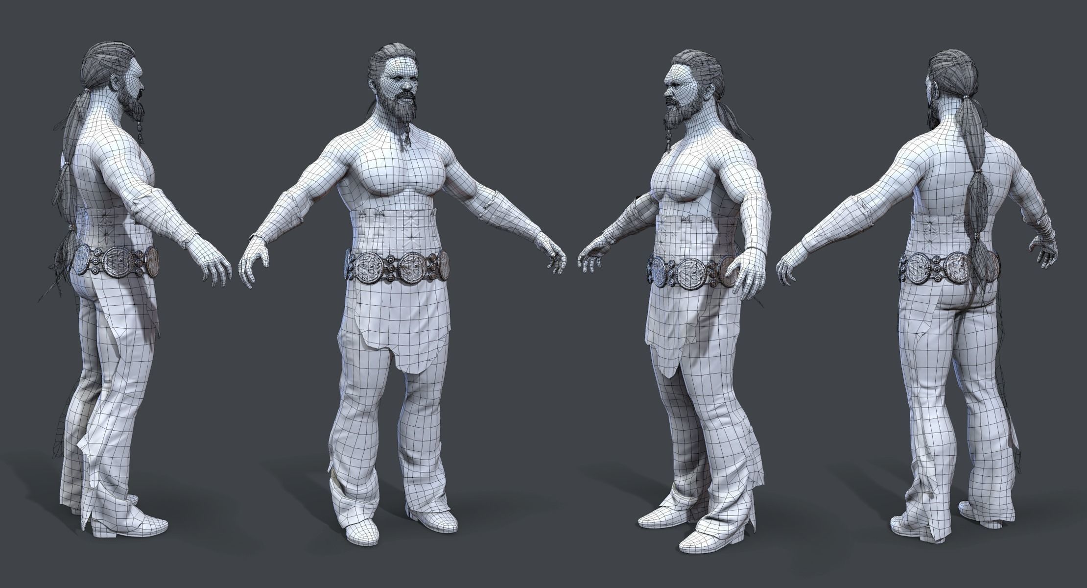 Game ready Khal Drogo Low-poly 3D model_2