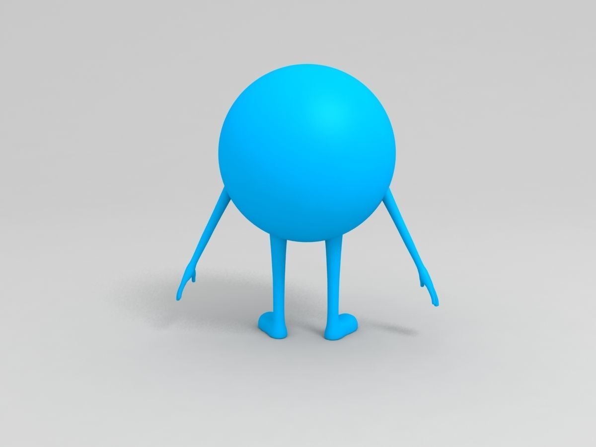 Rigged Cartoon Ball Man 3D model 3D model_6