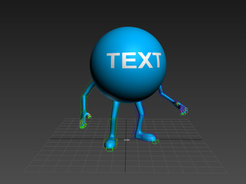 Rigged Cartoon Ball Man 3D model 3D model_10