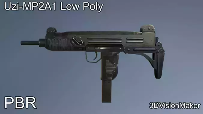 Uzi-MP2A1 Low Poly gun Low-poly 3D model
