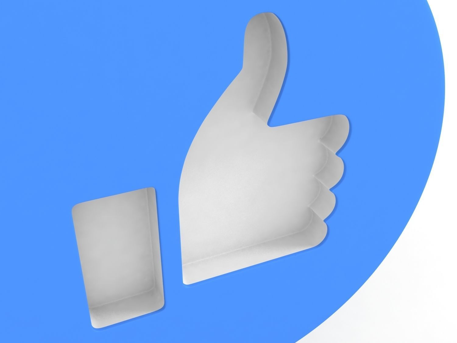 Facebook Like Button Free 3D model_6