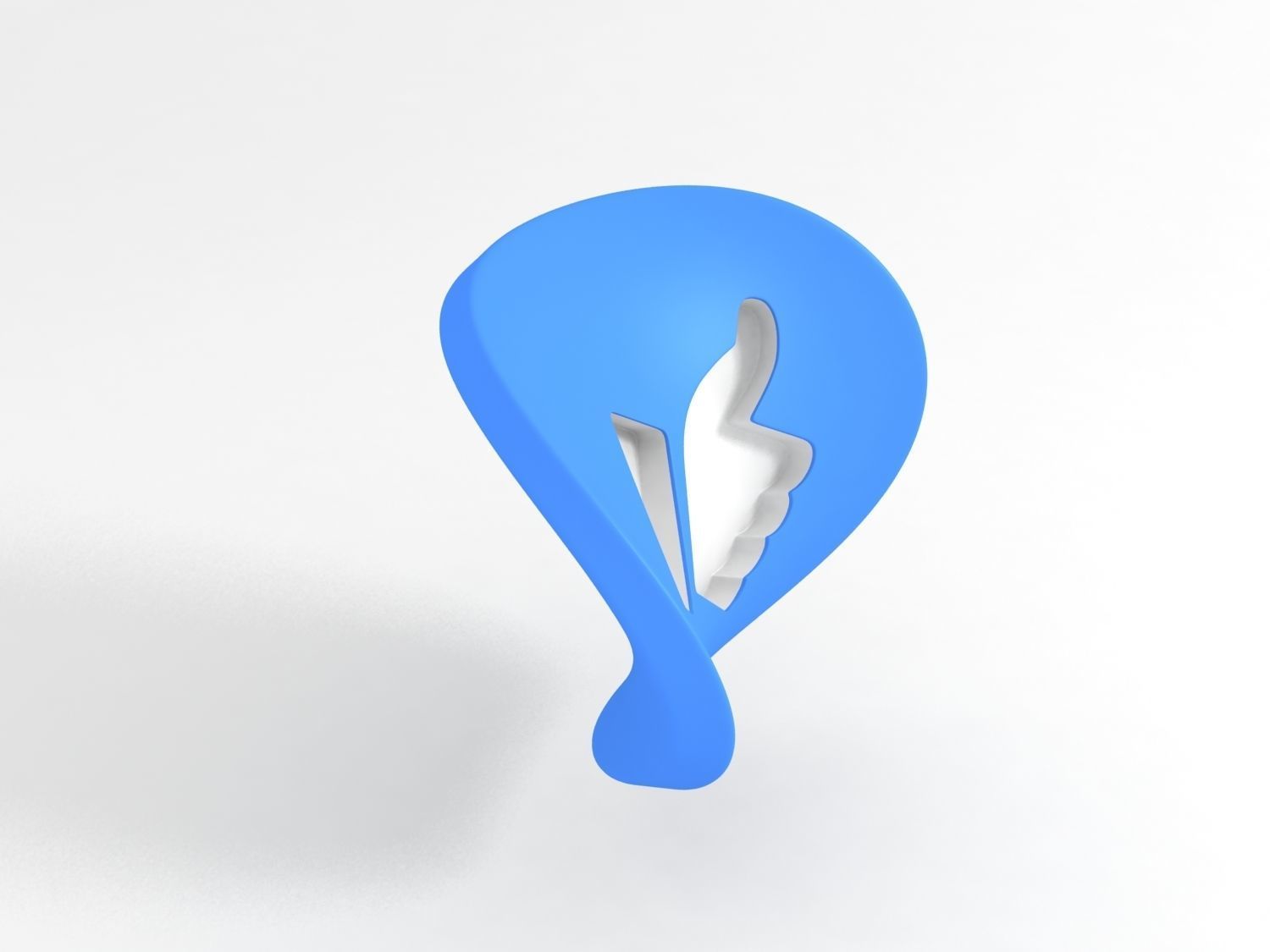 Facebook Like Button Free 3D model_7