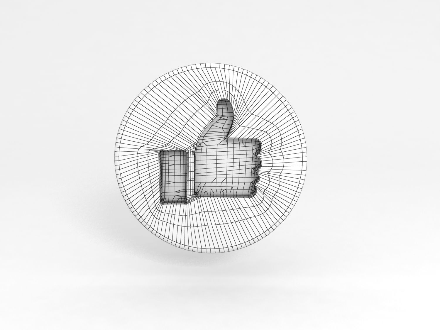Facebook Like Button Free 3D model_1