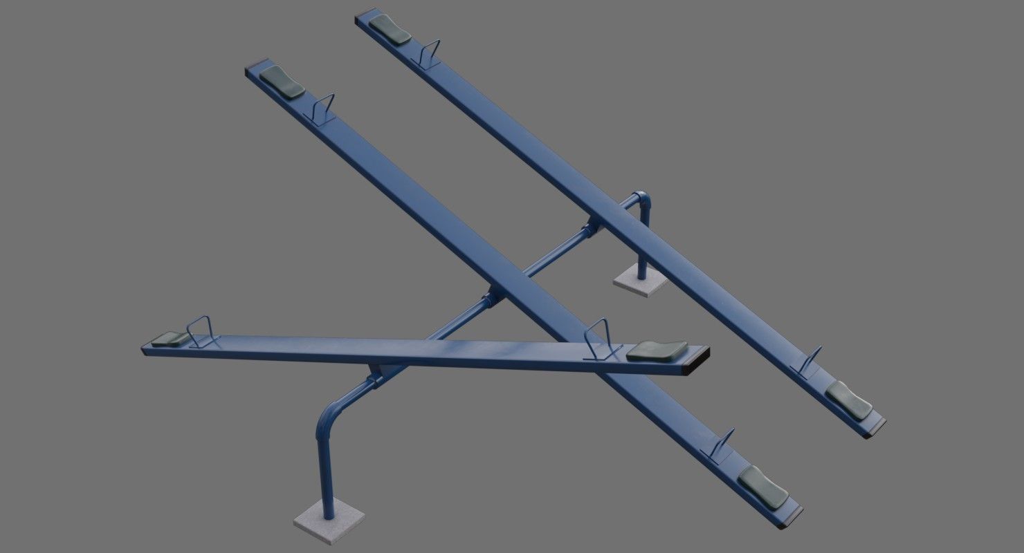 Seesaw 1A Low-poly 3D model_1
