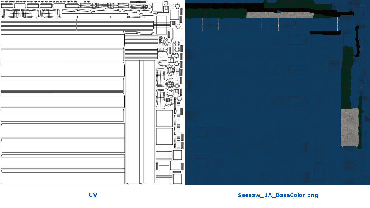 Seesaw 1A Low-poly 3D model_7