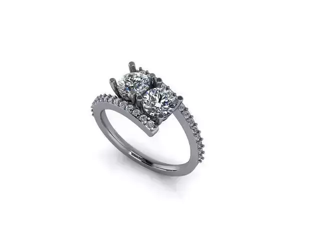 Ring  bypass 2 stone ring 3D print model
