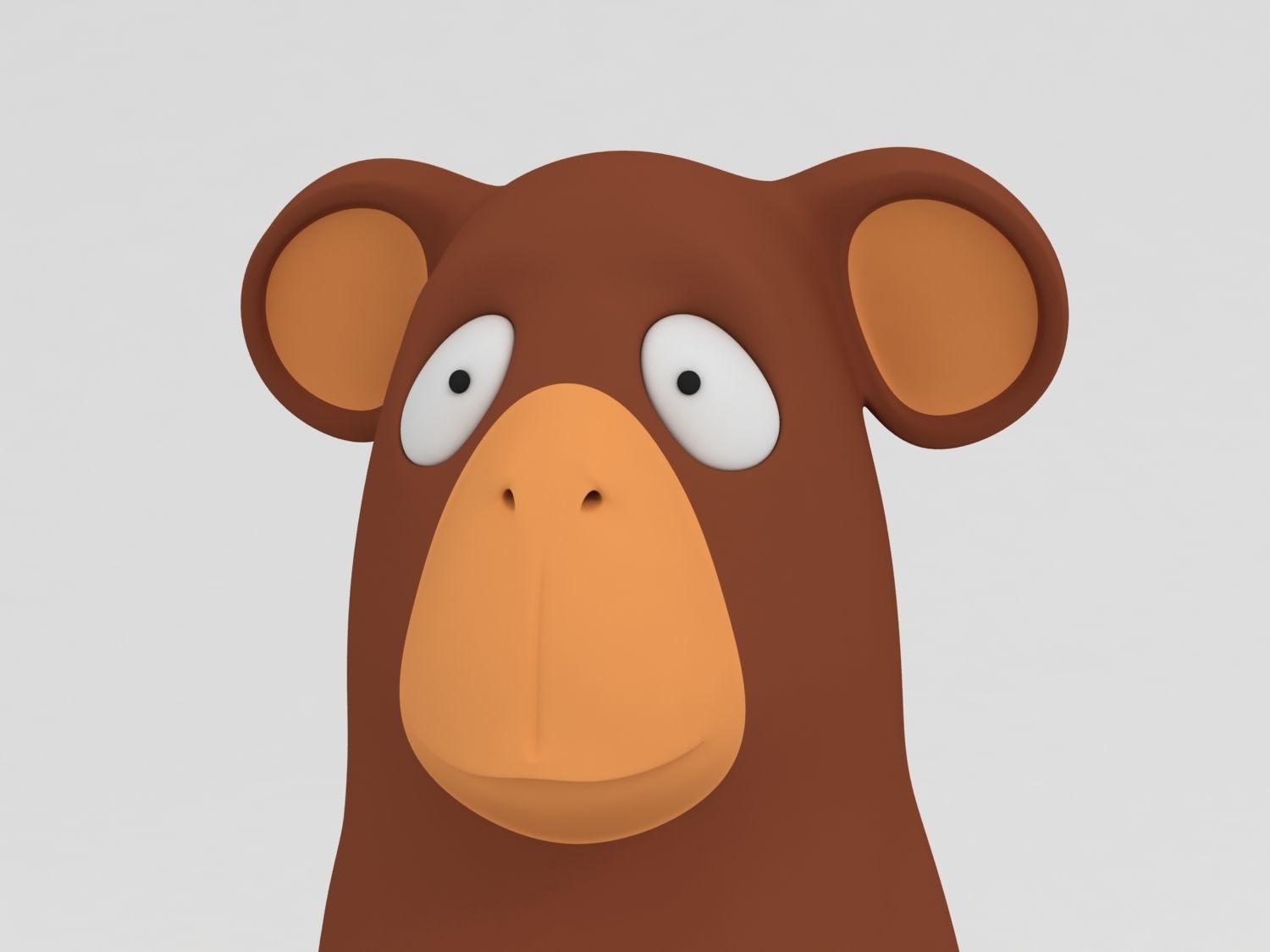 Monkey Cartoon Character Free 3D model_3