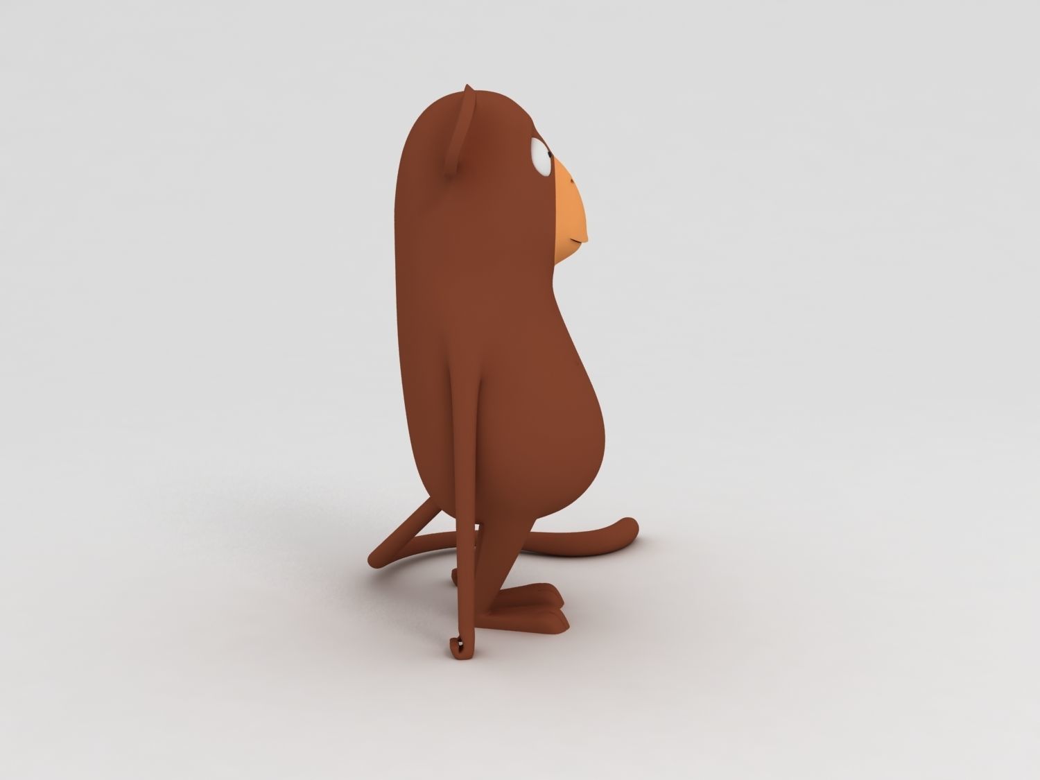 Monkey Cartoon Character Free 3D model_4