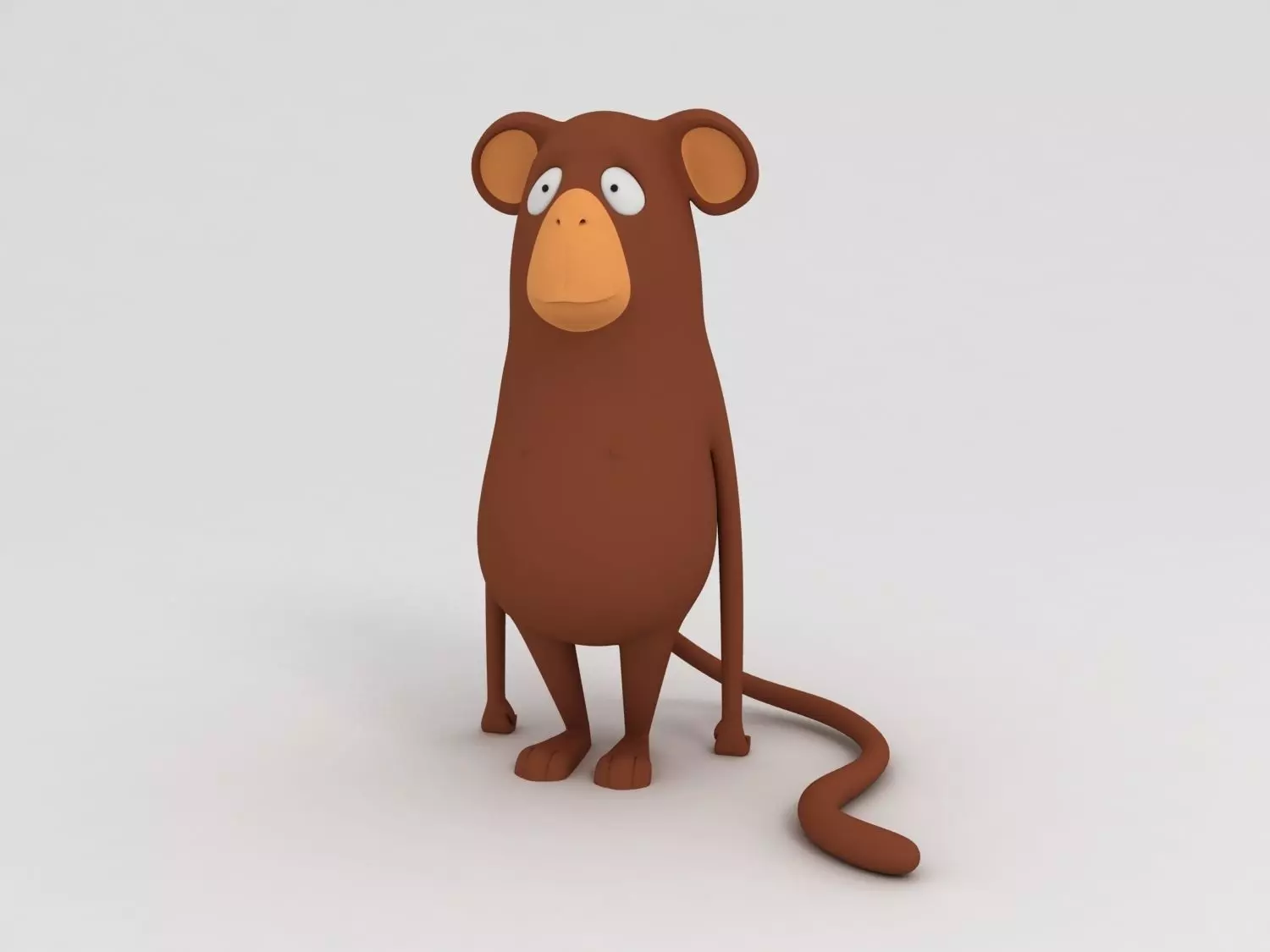 Monkey Cartoon Character Free 3D model_0