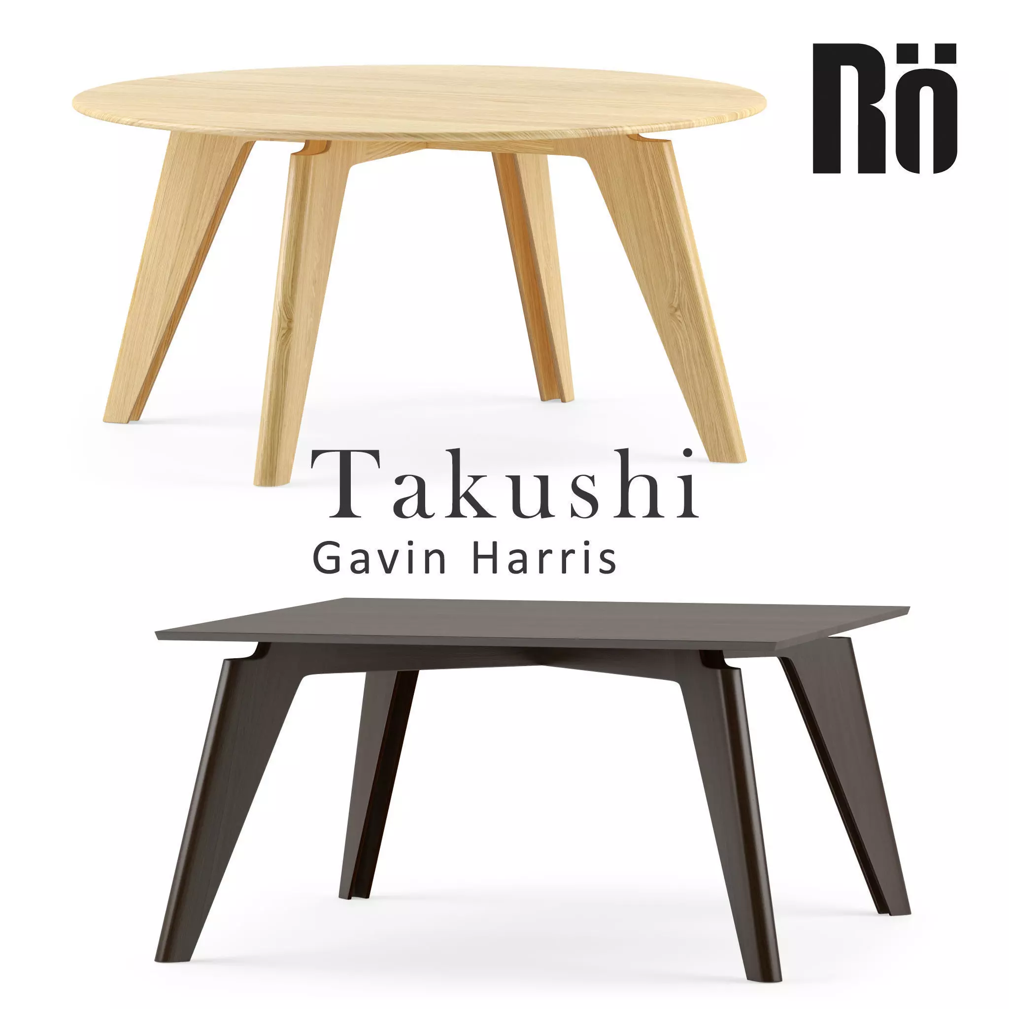 Takushi dining table 2 Low-poly 3D model_0