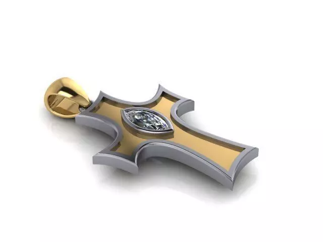 Cross 2 tone  3D print model_0