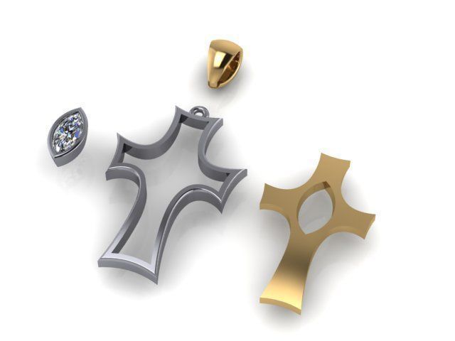 Cross 2 tone  3D print model_2