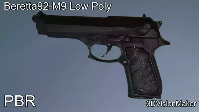 Beretta92 - M9 Low Poly