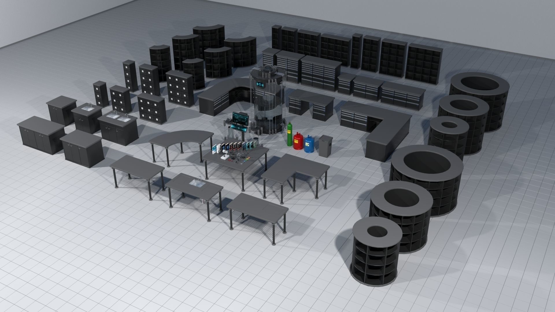 Laboratory pack 3D model_2