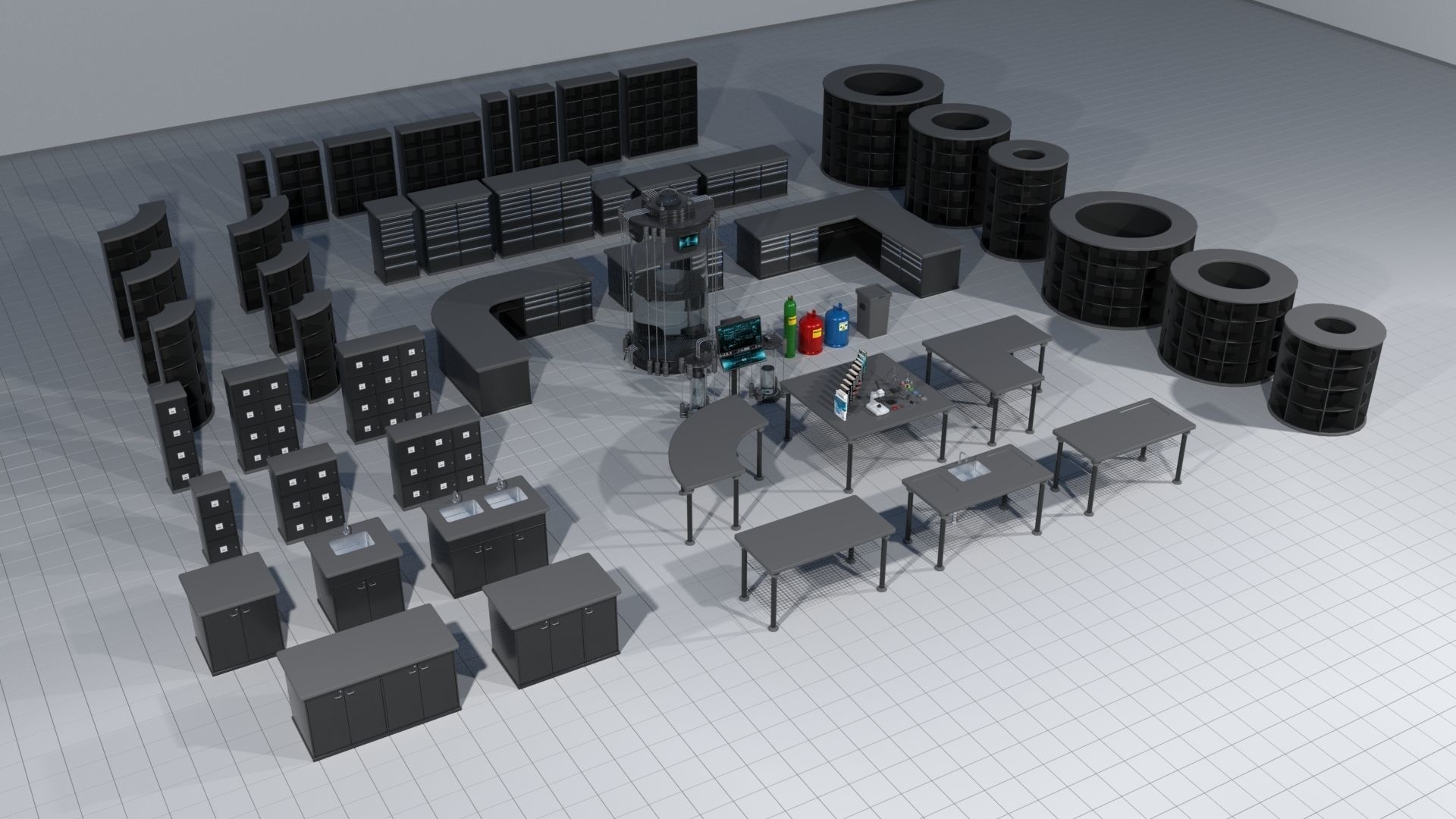 Laboratory pack 3D model_1