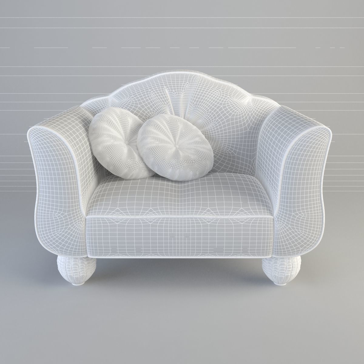 Armchair in burgundy 3D model_10