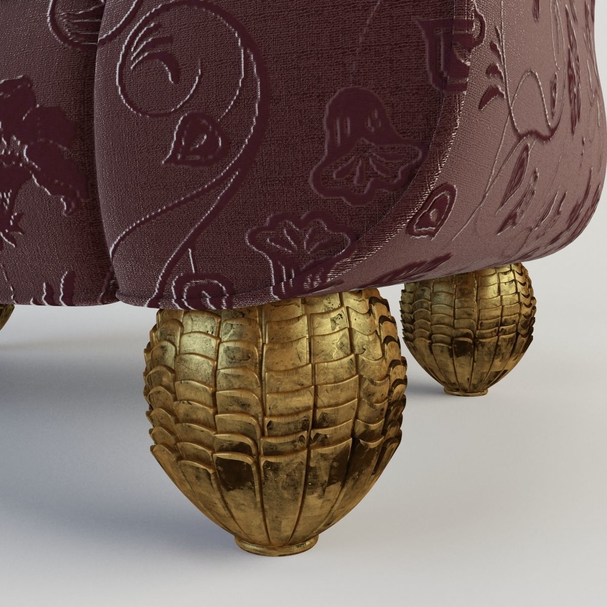 Armchair in burgundy 3D model_5