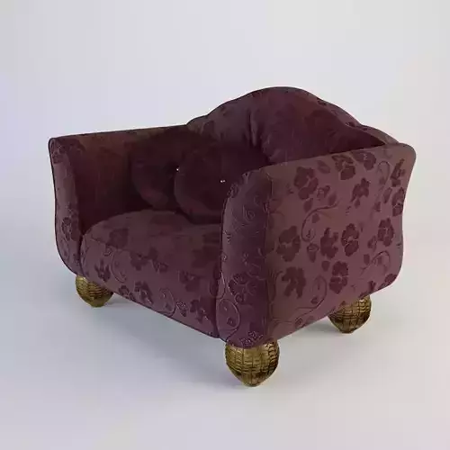 Armchair in burgundy