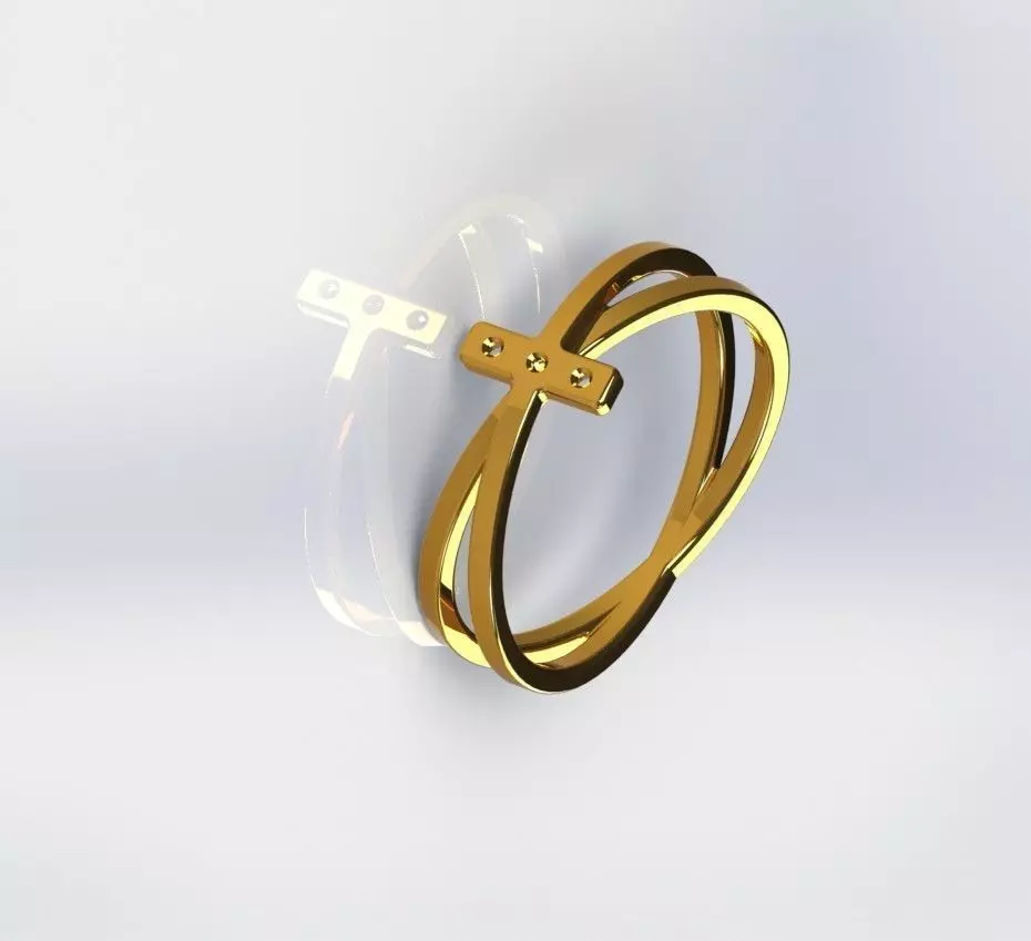 Bague entrelacer 3D print model_0